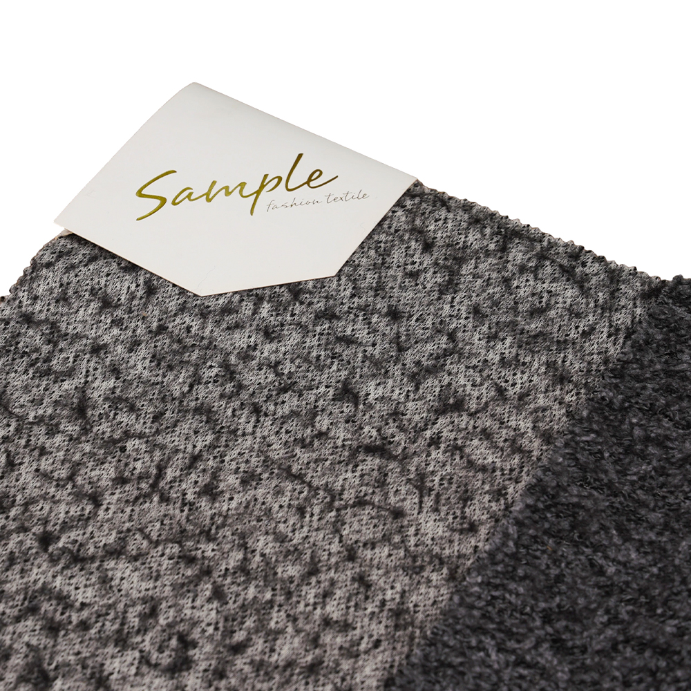 40% 羊毛、60% 涤纶、750G/M、黑色和灰色、巴厘岛针织羊毛面料、ML-70165440-75