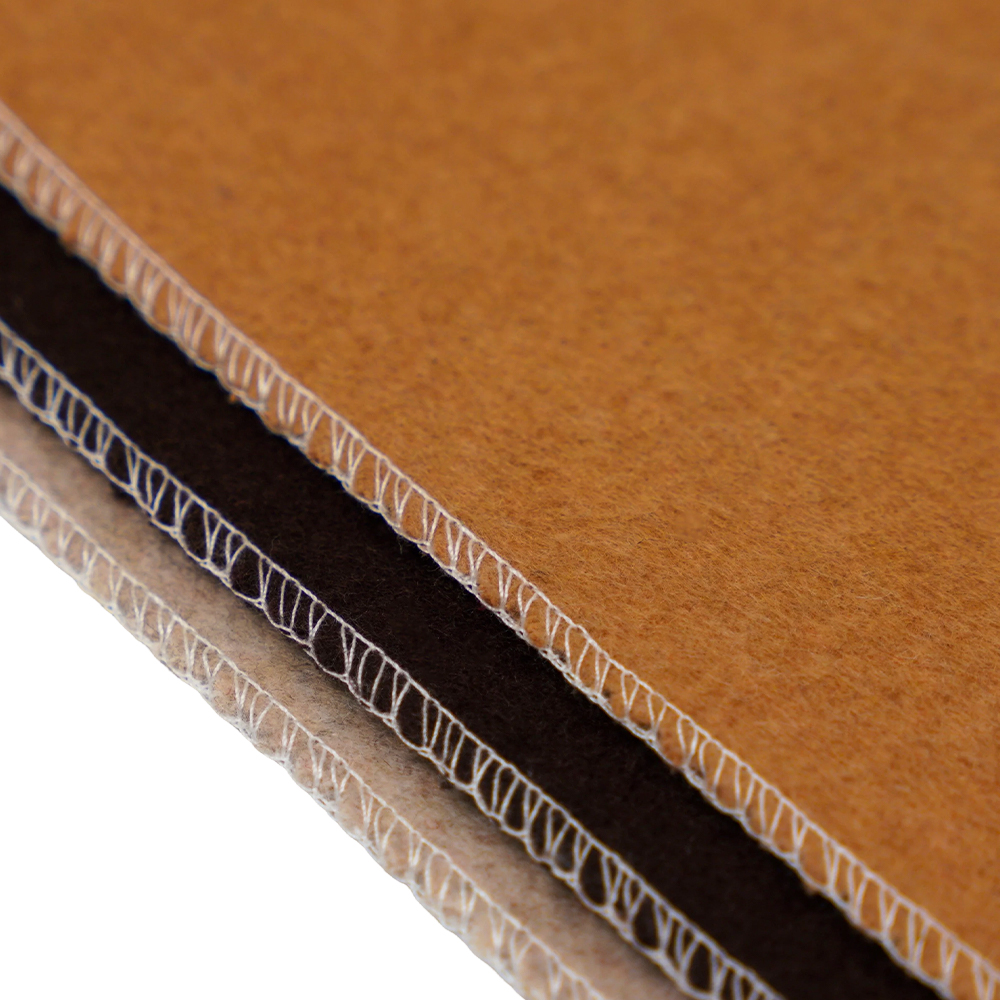 20% 羊毛、70% 聚酯纤维、10% 其他纤维、870G/M、驼色、双面羊毛织物、ML-110037-9