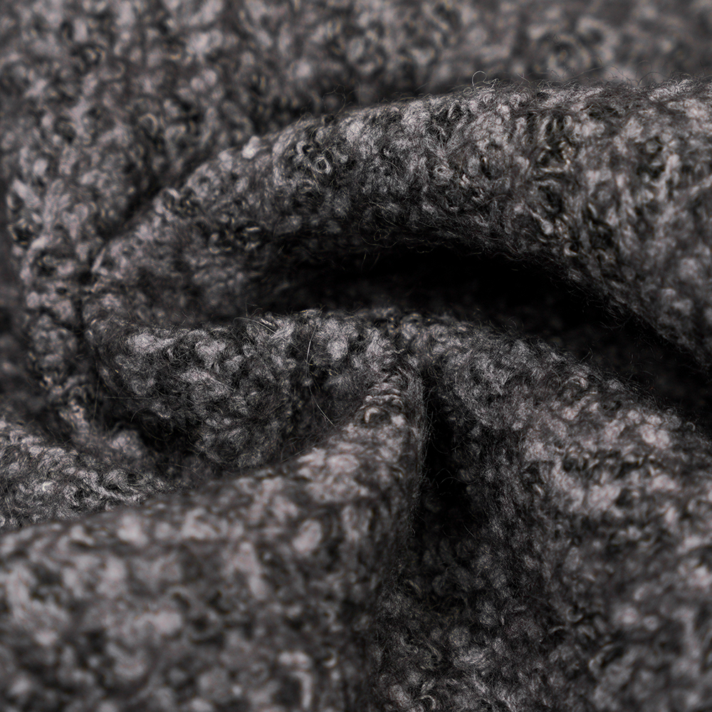 40% 羊毛、60% 涤纶、750G/M、黑色和灰色、巴厘岛针织羊毛面料、ML-70165440-75
